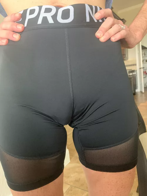 My shorts can’t hide my clit.