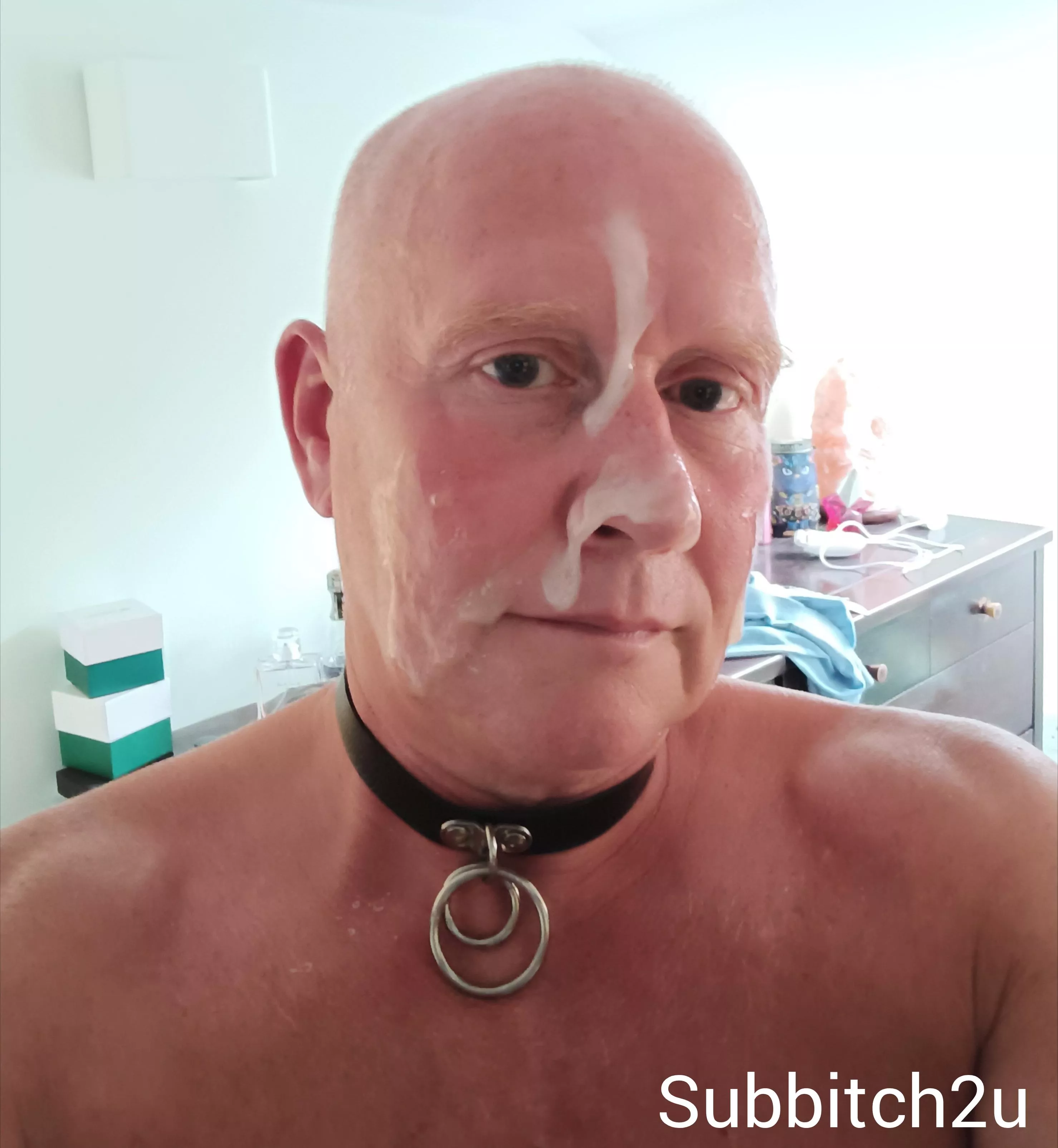 Collar and your cum on my face