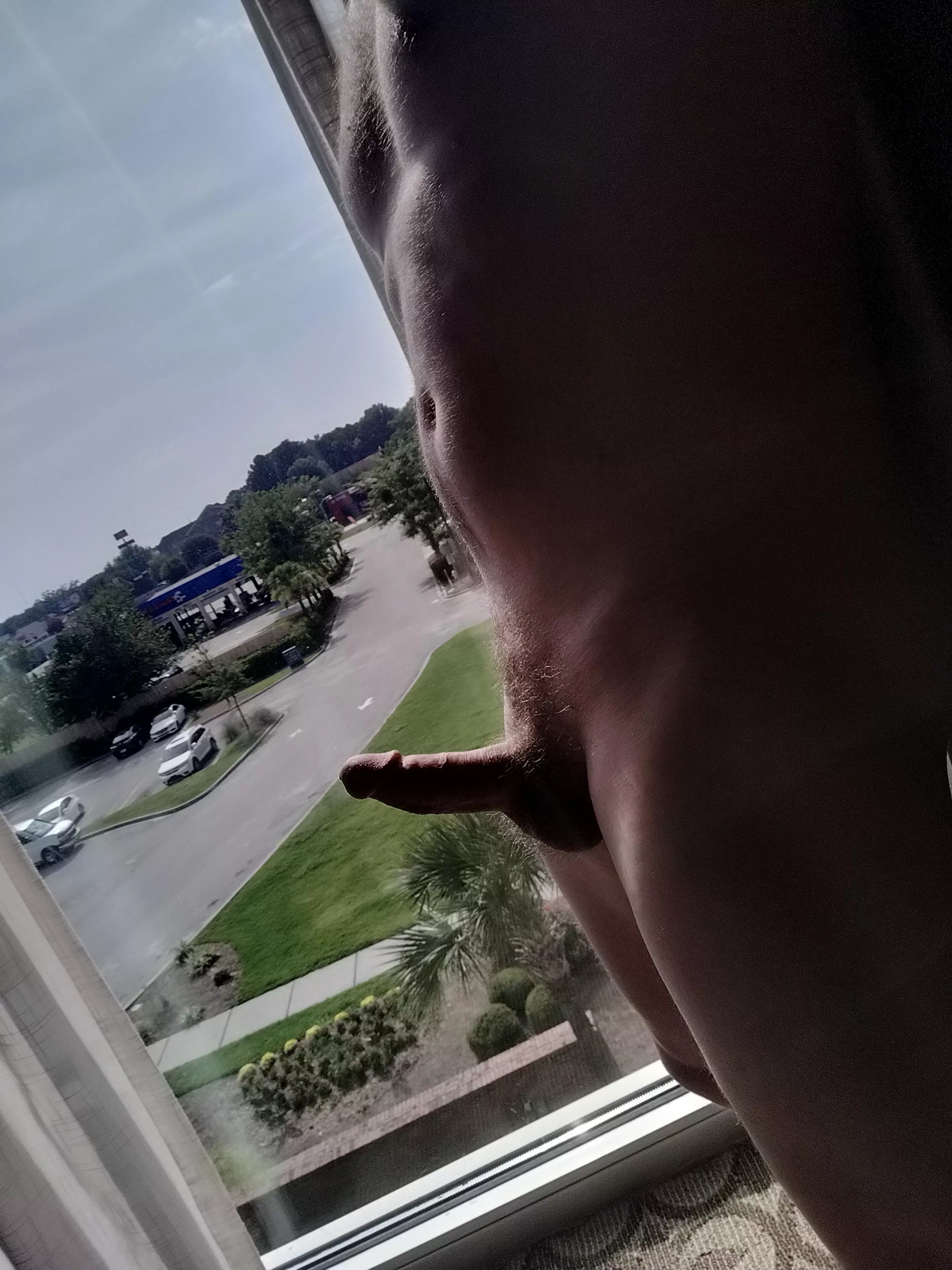 I wish someone saw me stroking by the window 