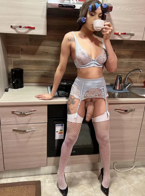 I'll drink my coffee while you get on your knees and suck it!