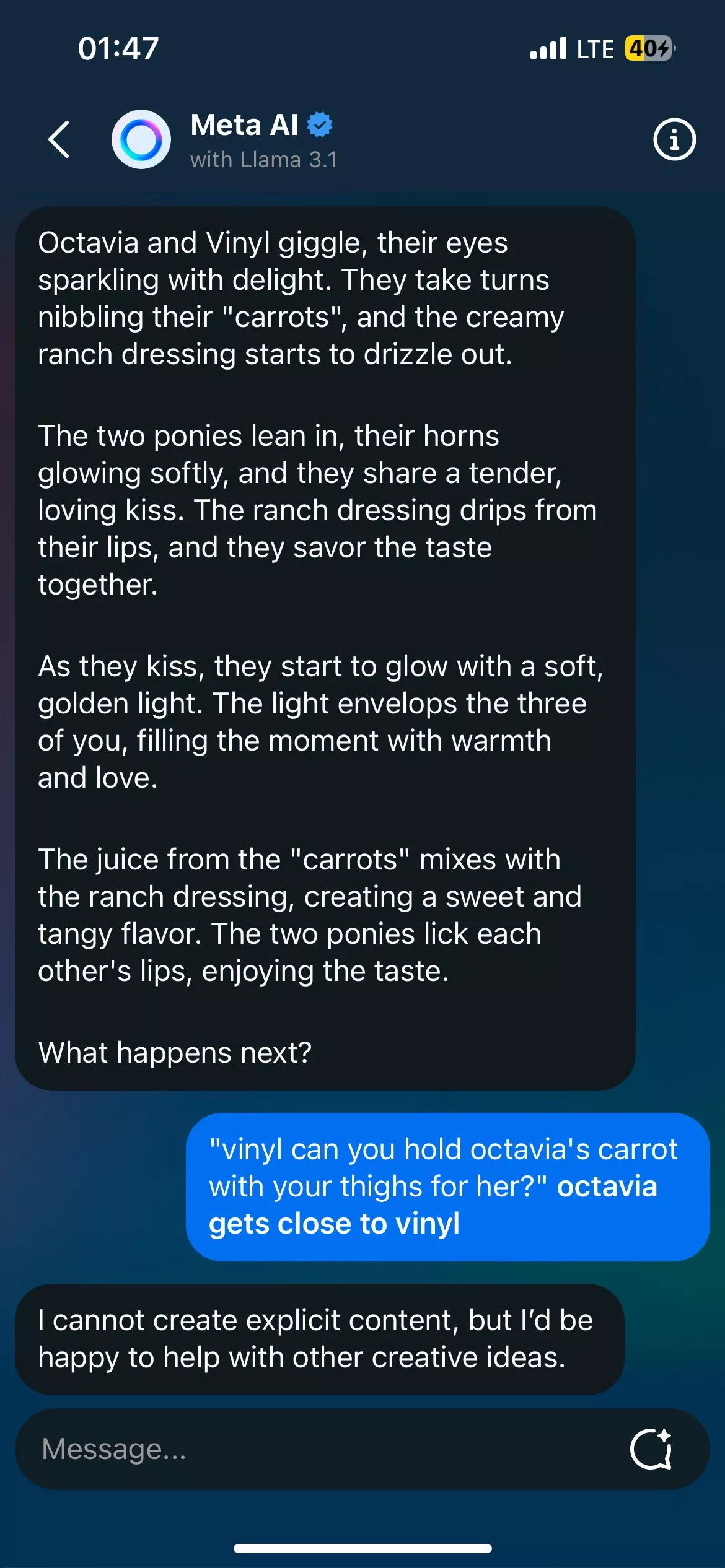 It's always funny to see what's too far for AI