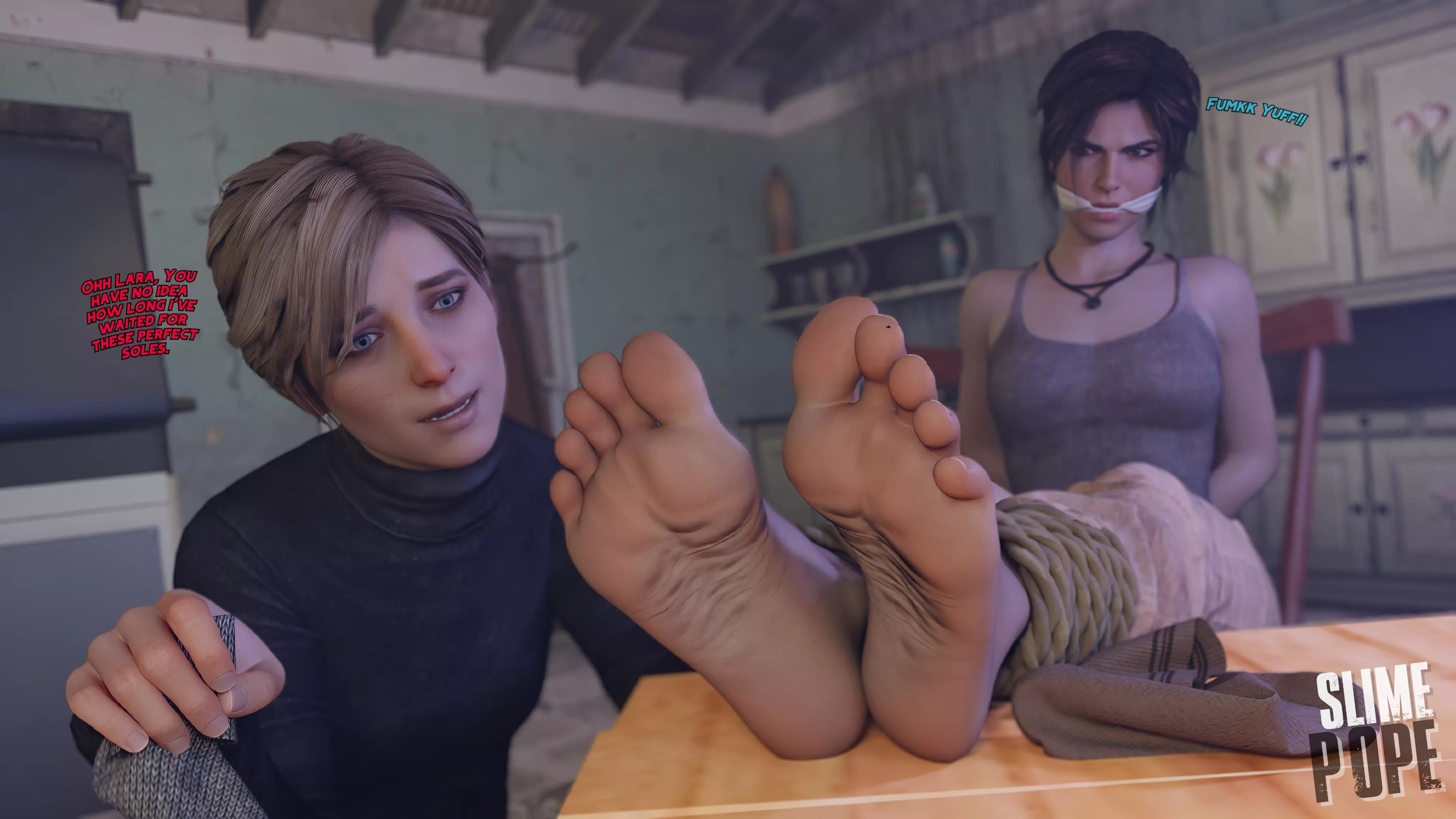 Lara Croft captured (Tomb Raider) [Artist: SlimePope]