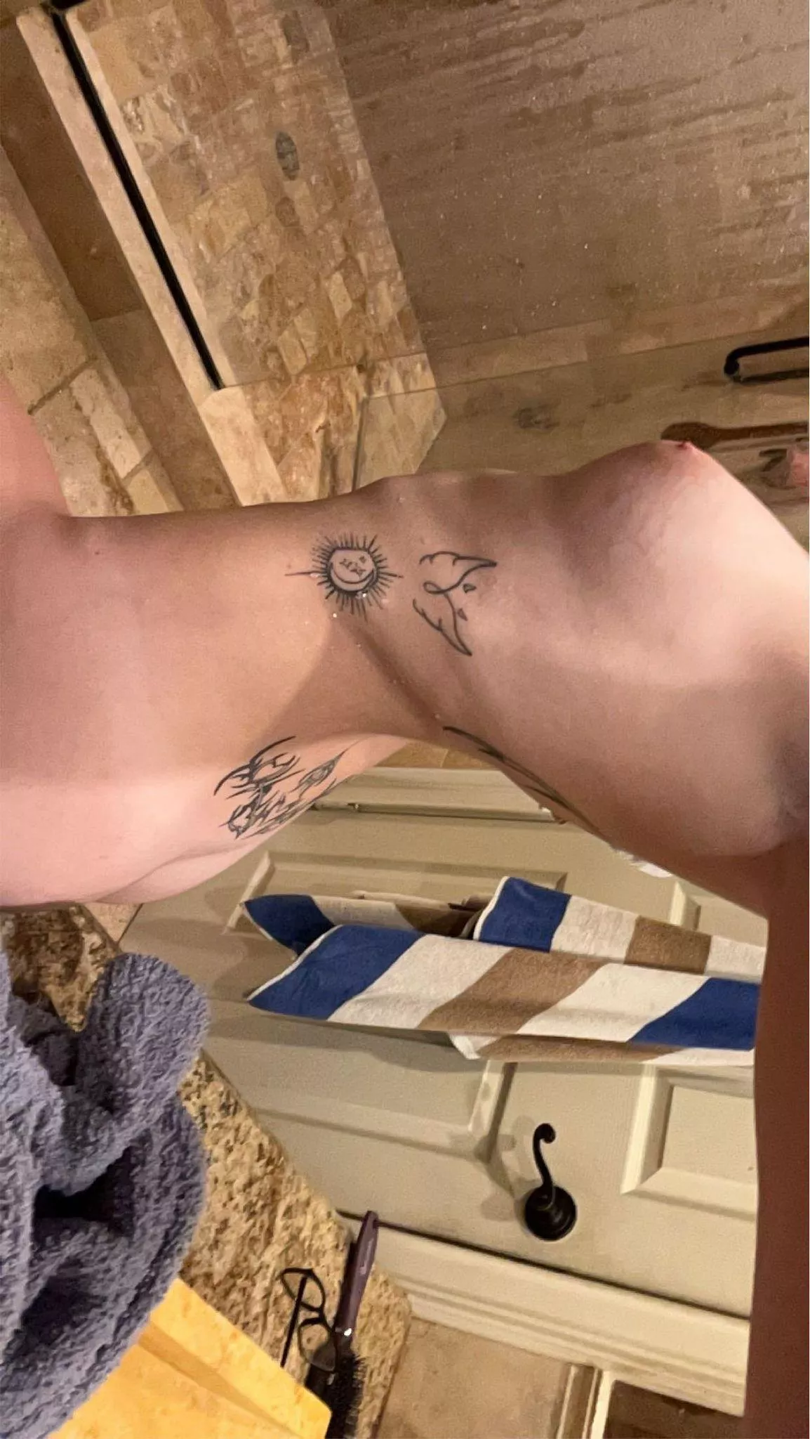 My tits aren't much but atleast you can spank my fat ass