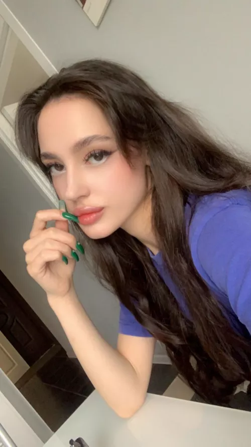 please touch my long shiny hair