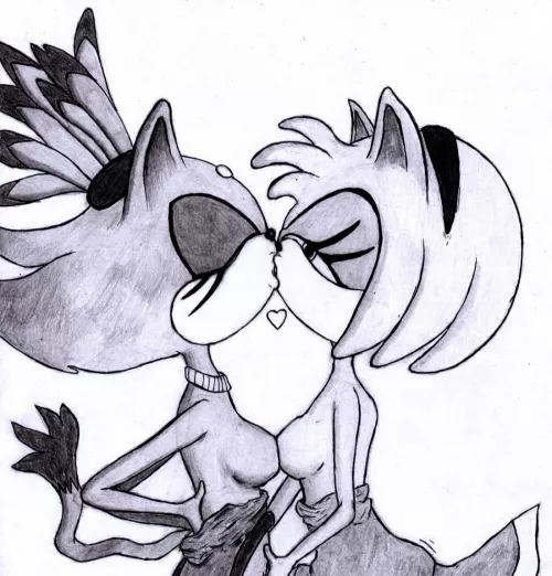 Amy and Blaze ~ pencil drawing. (motvinter)