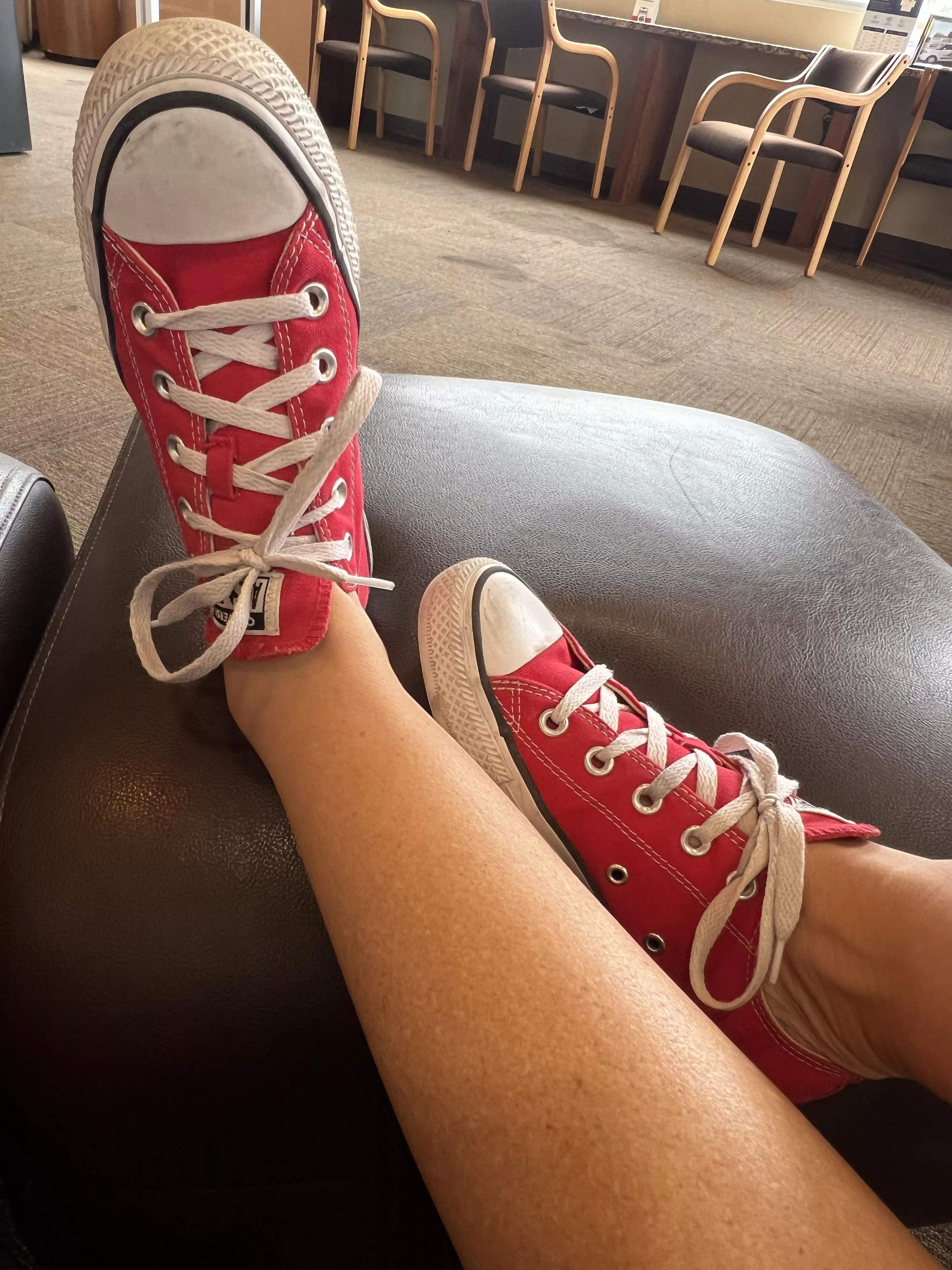 At the car dealership, waiting…and waiting…