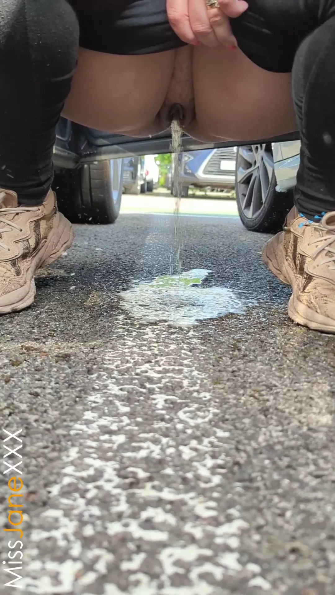 making some puddles in the car park