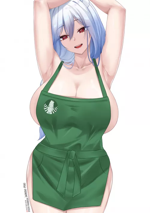 Pekora's mother in naked apron (Amai_pai)