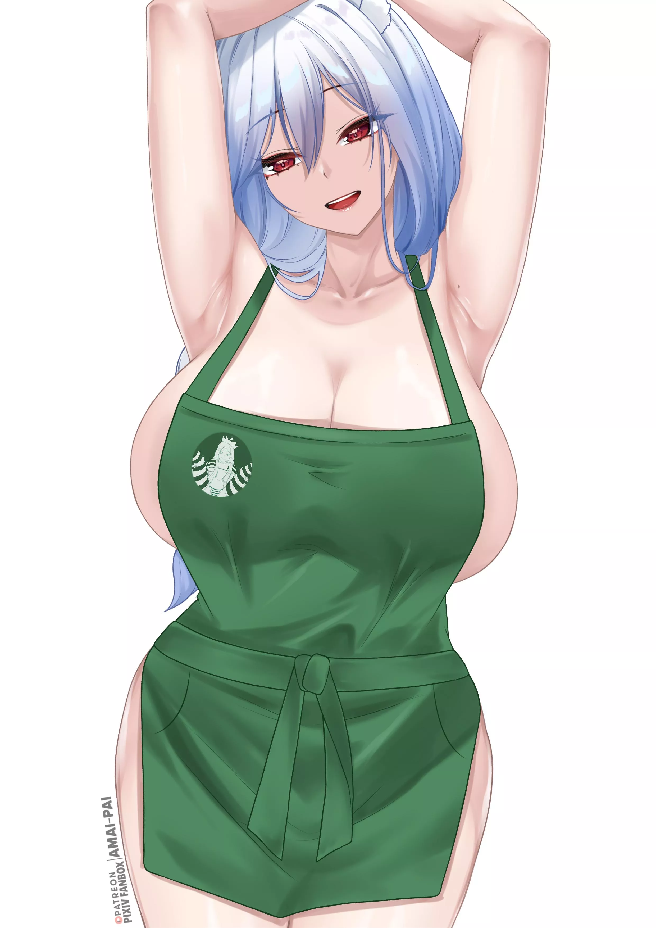 Pekora's mother in naked apron (Amai_pai)