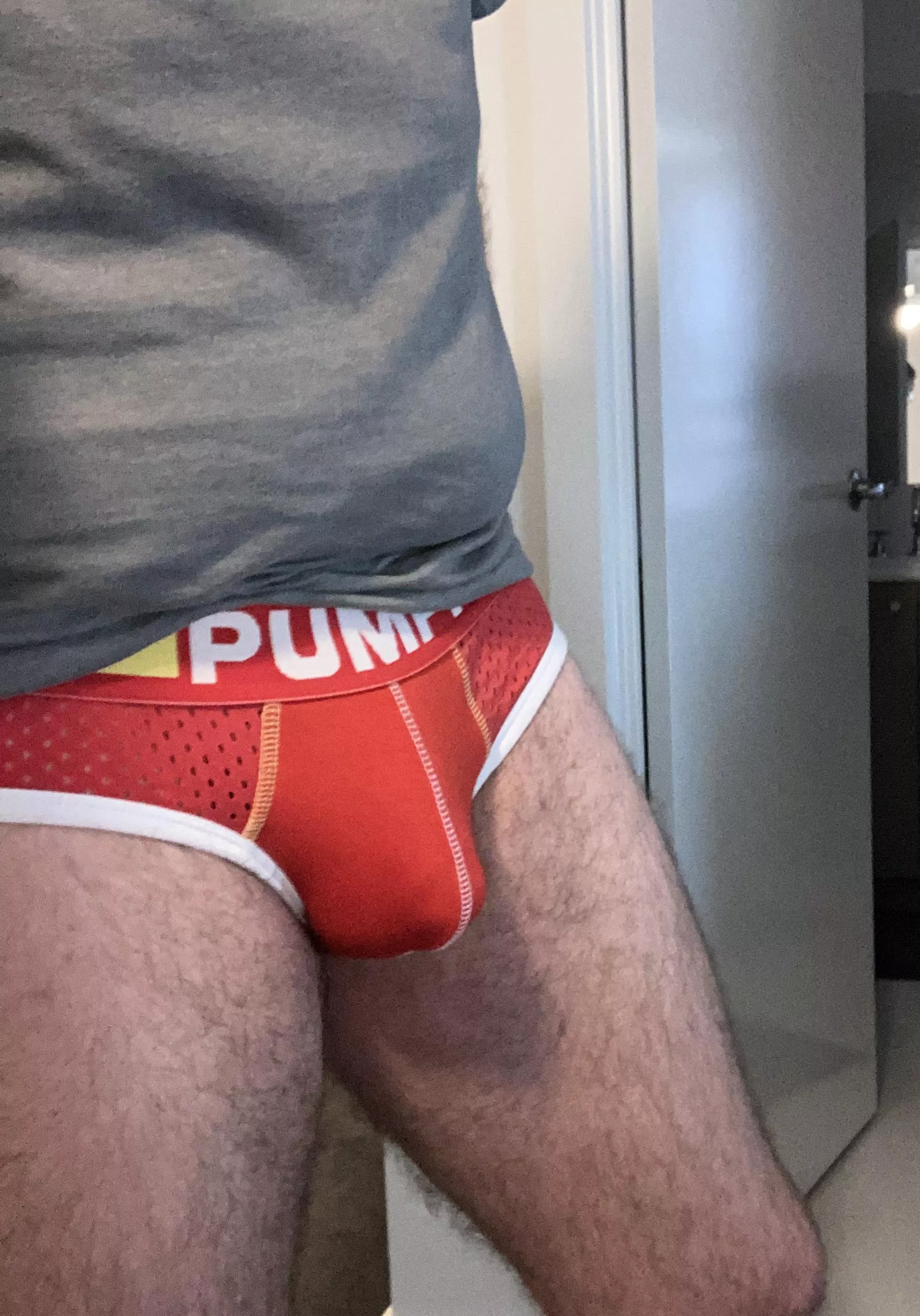 Red jock bulge