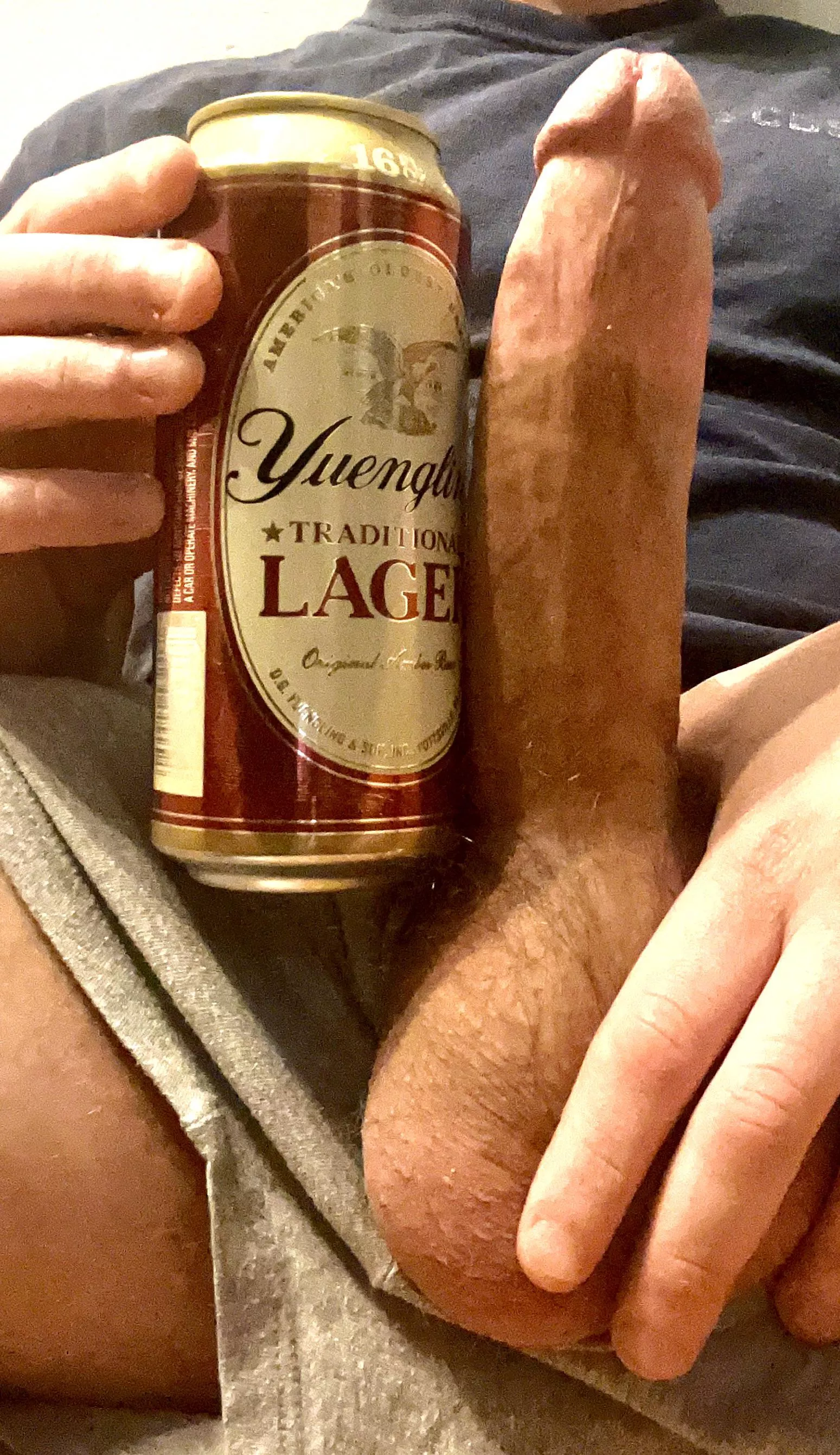 You get drunk on my big cock. I keep drinking my beer. 