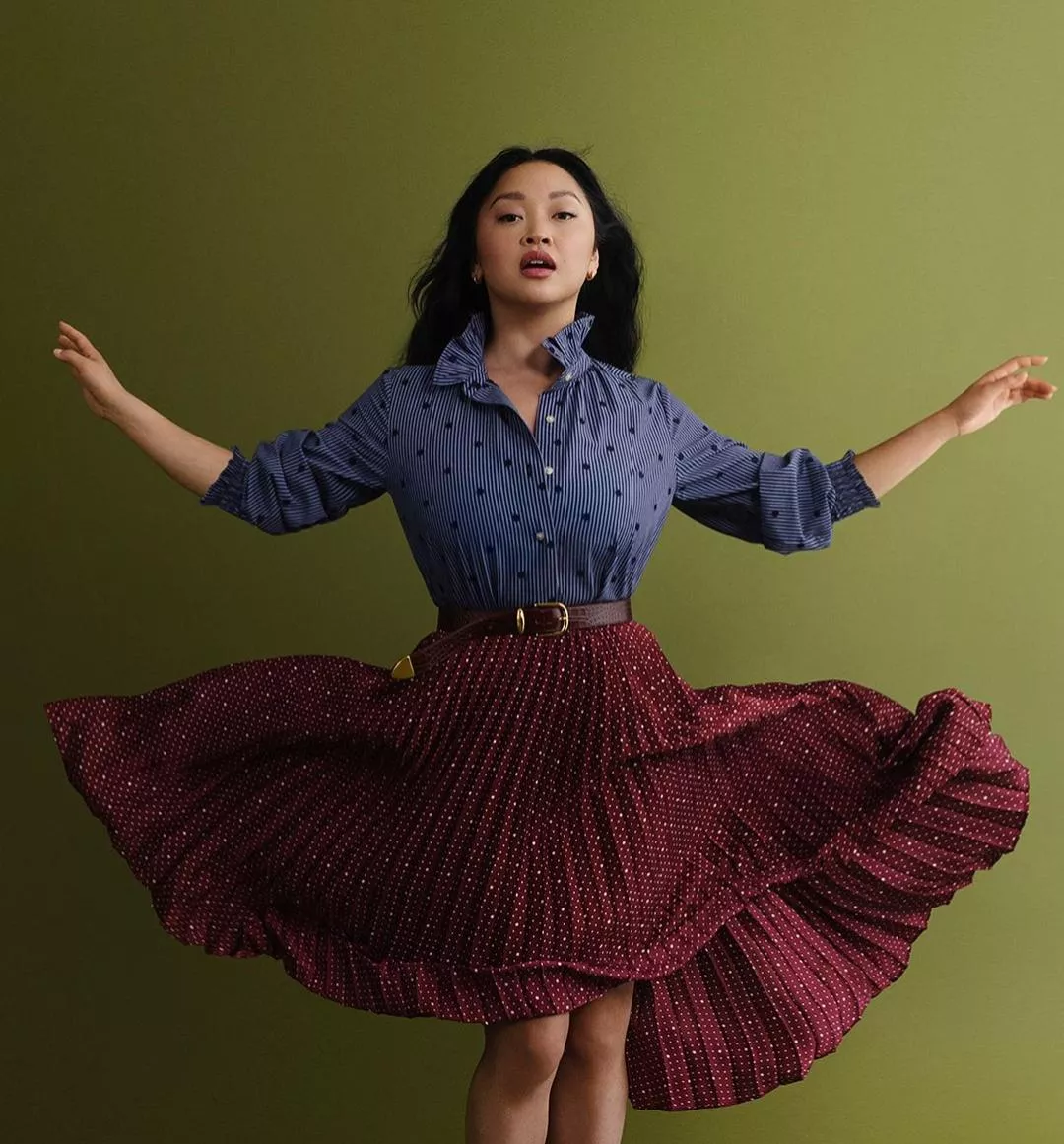 Asian woman ilouse and long skirt