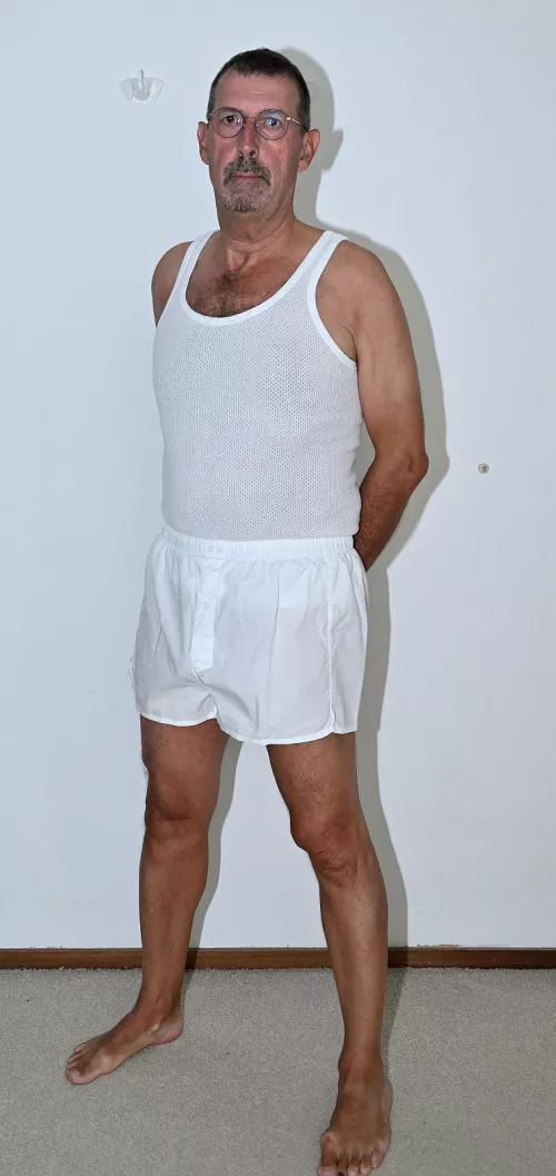 Classic white shorts, starched