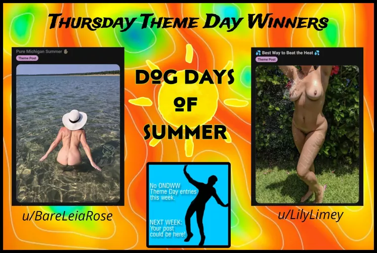 Congrats to last week'sThursday Theme Day winners, LilyLimey and BareLeiaRose! 