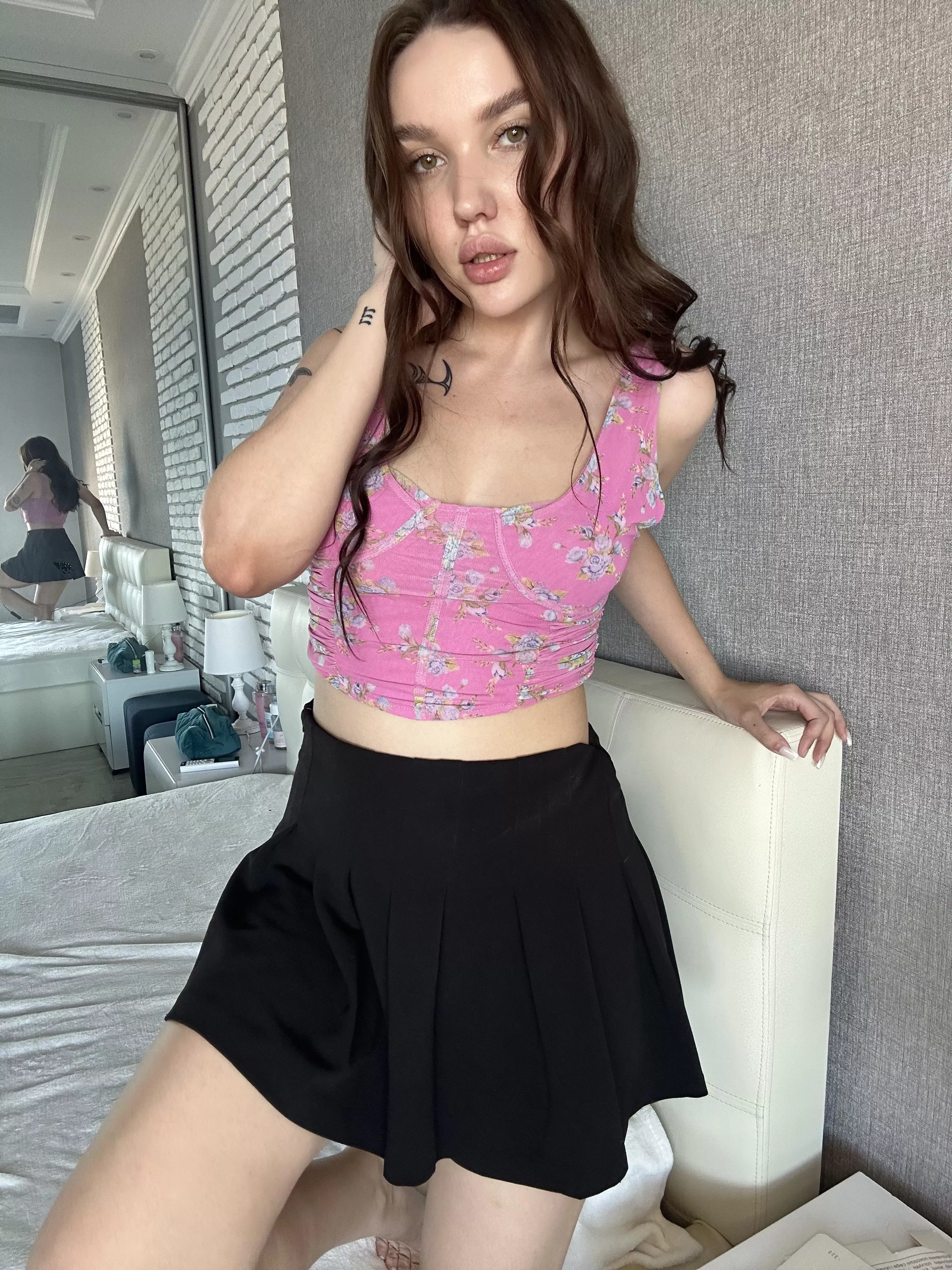 I hope you don't mind that my skirt is a little short...