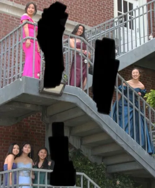 Classy Asian Beauties on the Stairs. Top 1-3, Bottom 4-6.