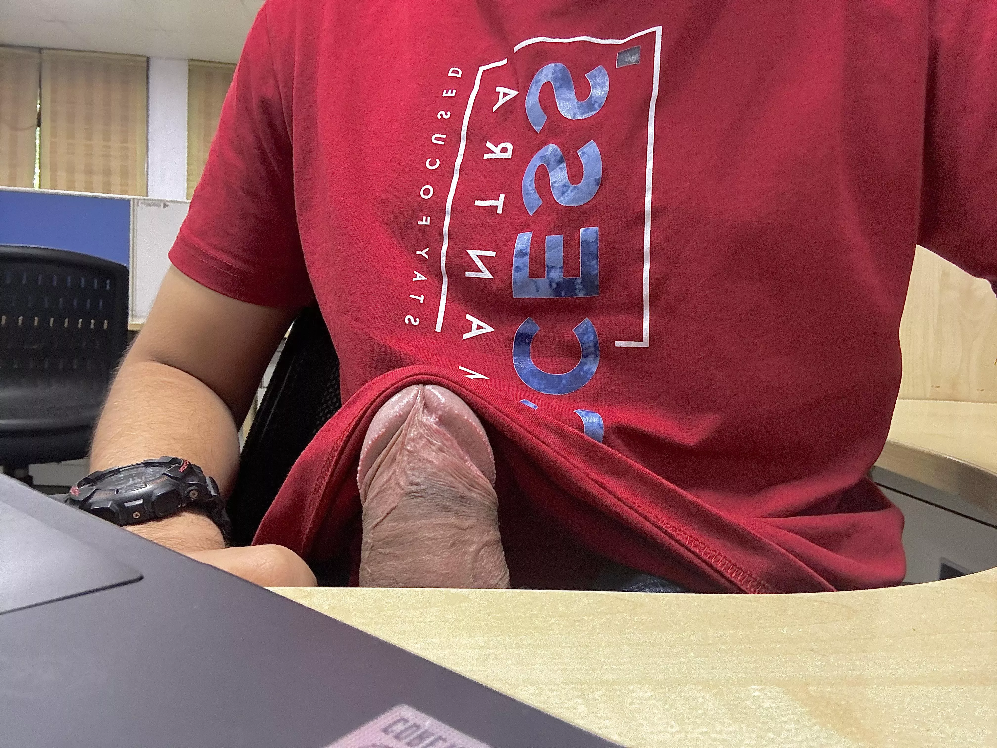 Hey I need a “little” help under the desk…