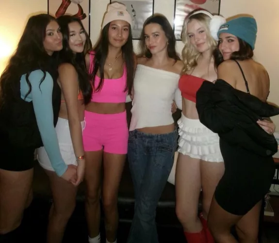 Multicolored Frat Girls. Left to Right, 1-6.