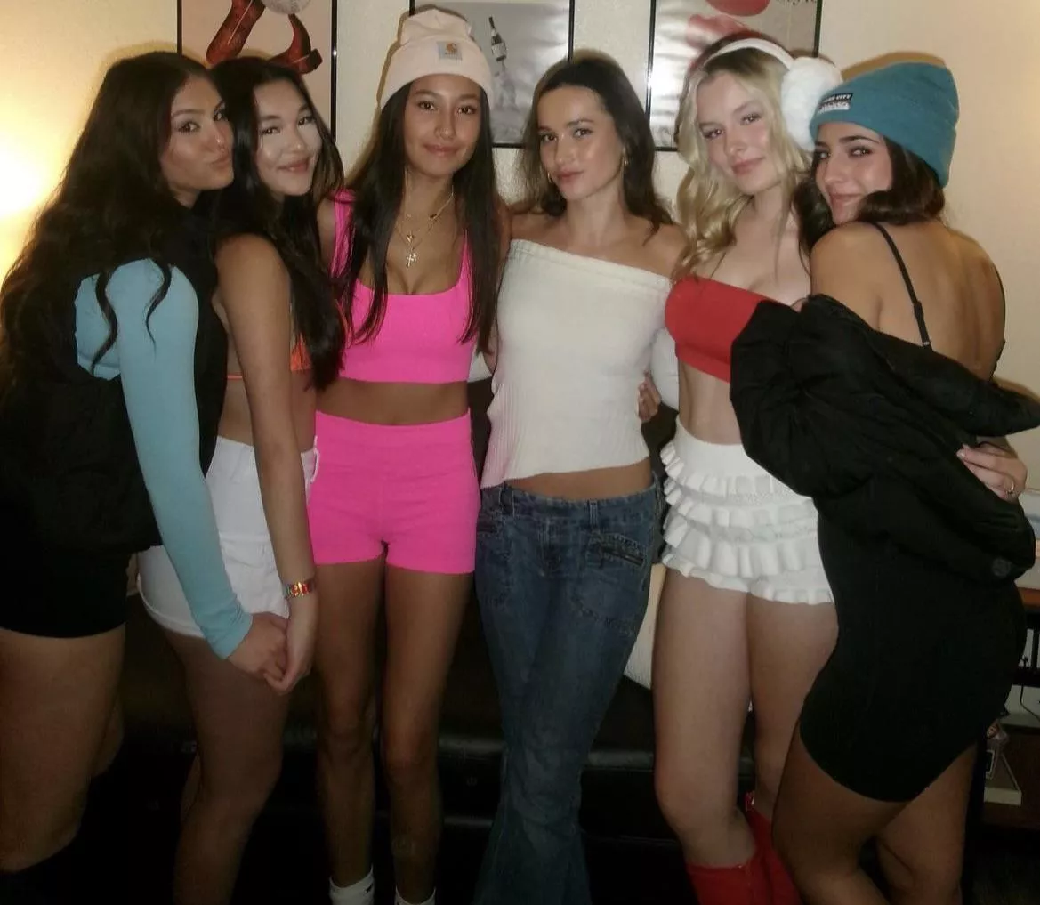 Multicolored Frat Girls. Left to Right, 1-6.