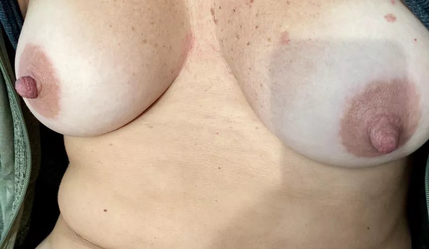 Pulled my shirt up to show you these. Hope you like 😘