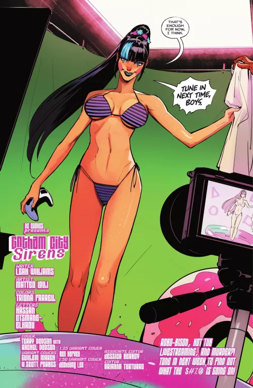 Punchline doing a livestream [Gotham City Sirens #1]