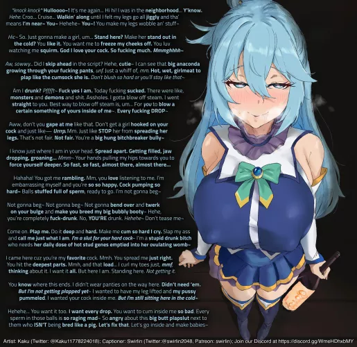 Aqua's Drunk and Cruising for Cock [Hetero] [Male POV] [Konosuba] [Drunk] [Teasing] [Impregnation Request]