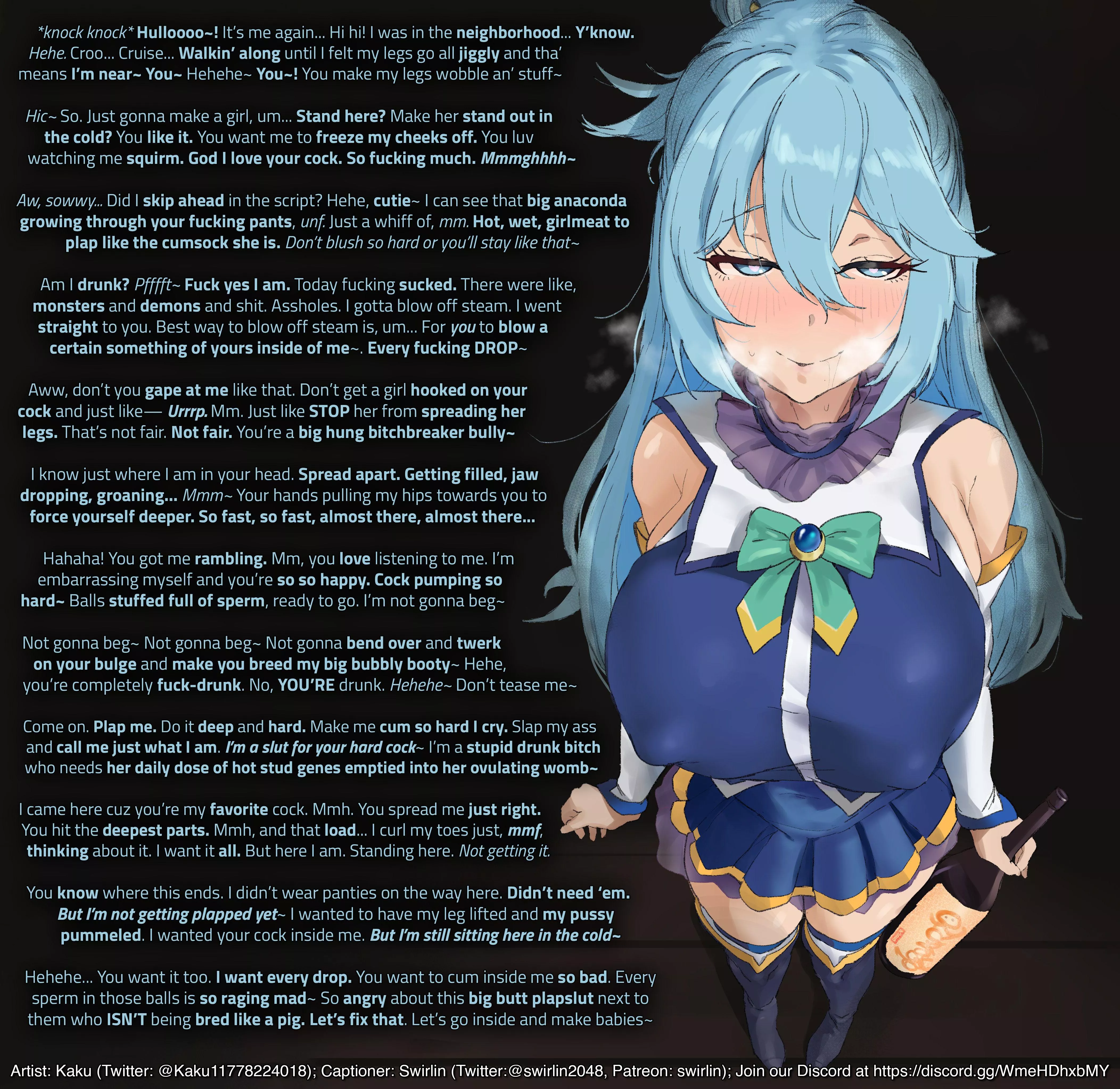 Aqua's Drunk and Cruising for Cock [Hetero] [Male POV] [Konosuba] [Drunk] [Teasing] [Impregnation Request]