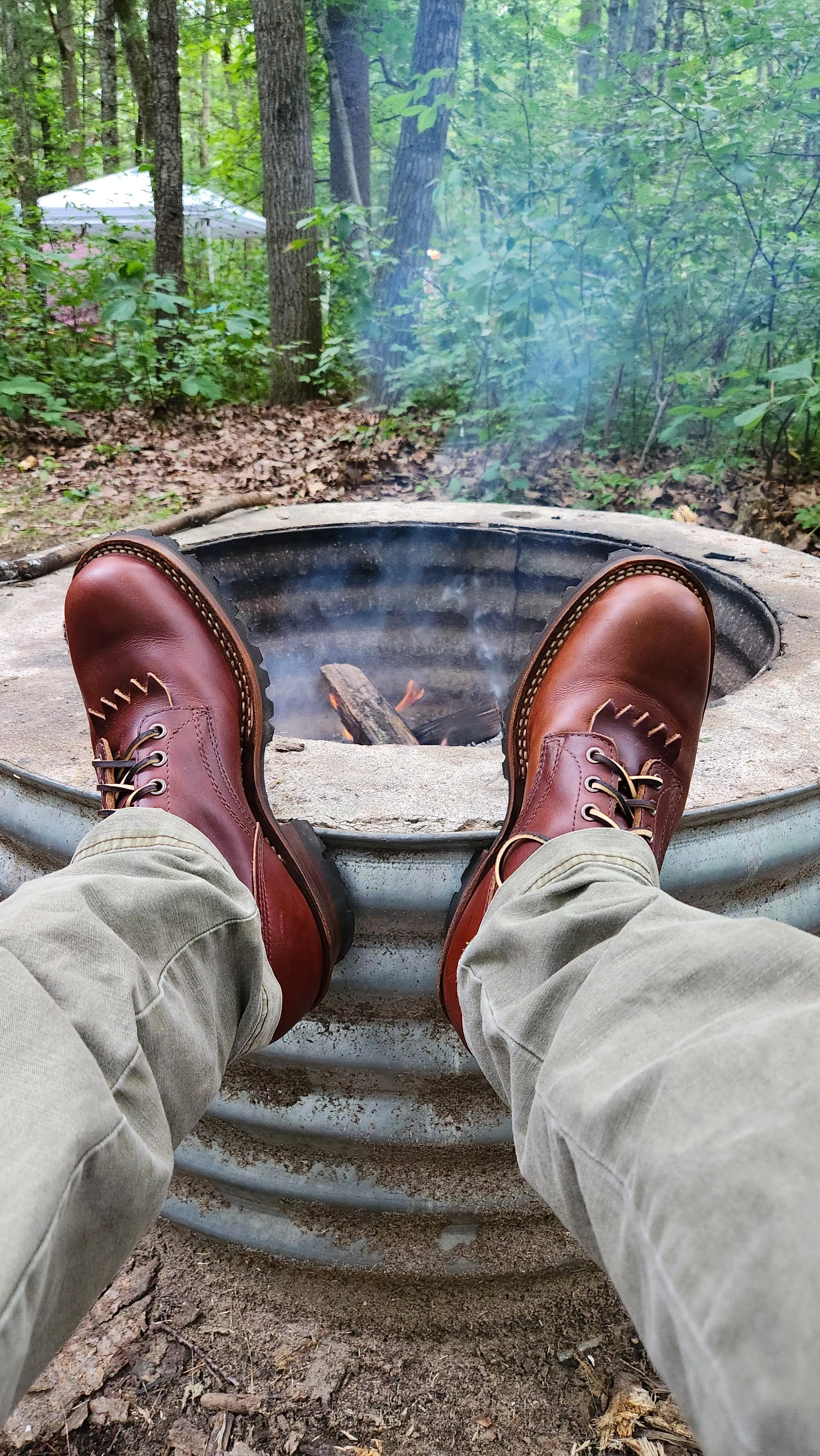 Breaking in the new White's at Camp. C355 Logger. Tippy Dam