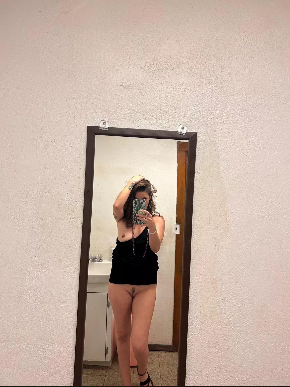 Took this naughty selfie in the mirror at church 