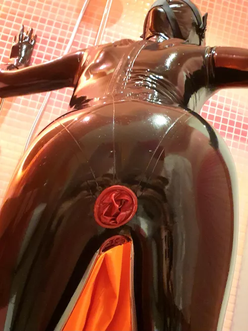 All my latex catsuits have integrated vaginal and anal condoms! [f]