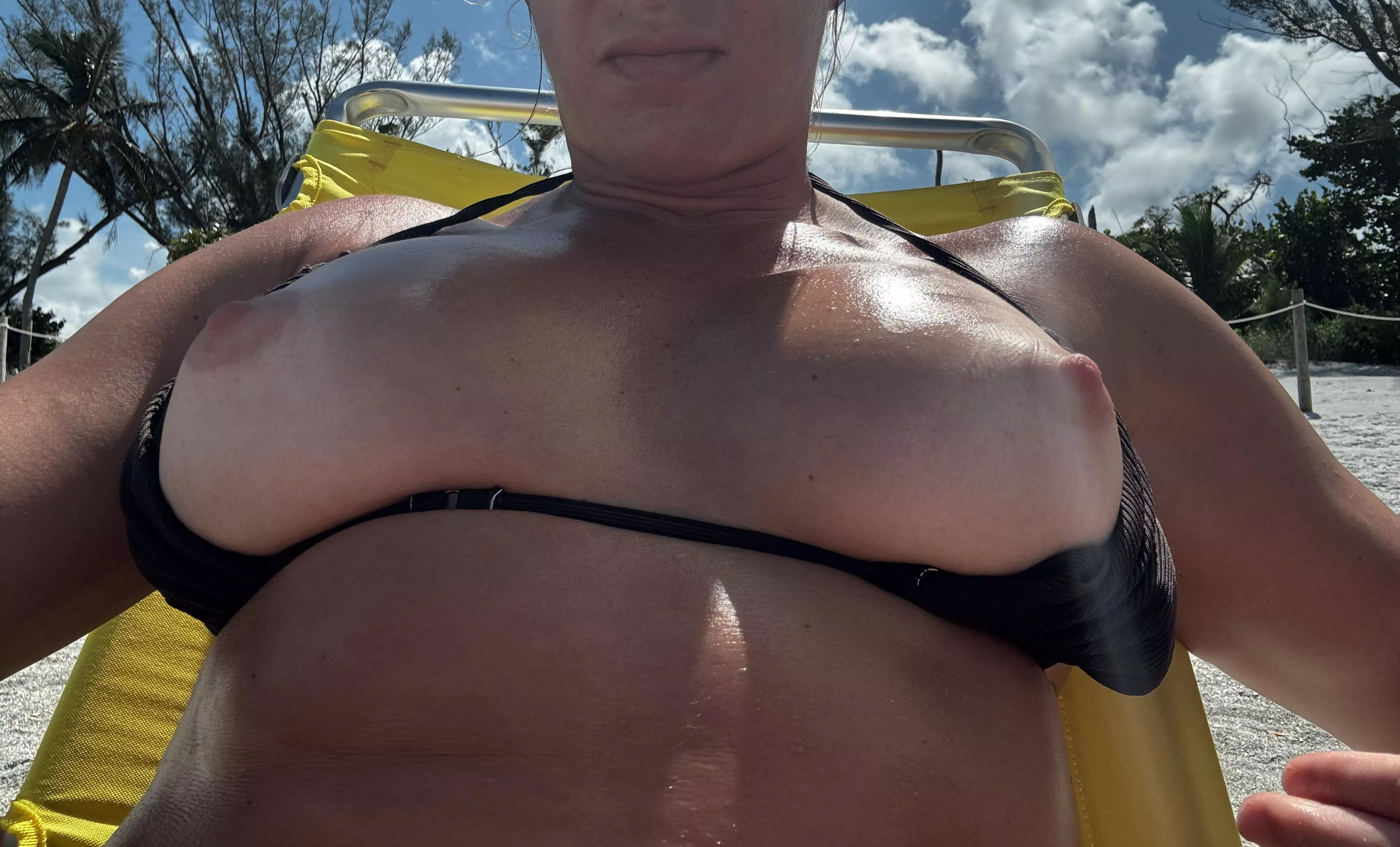 Being nude on this beach is frowned upon but I had to let the girls breath 😤 