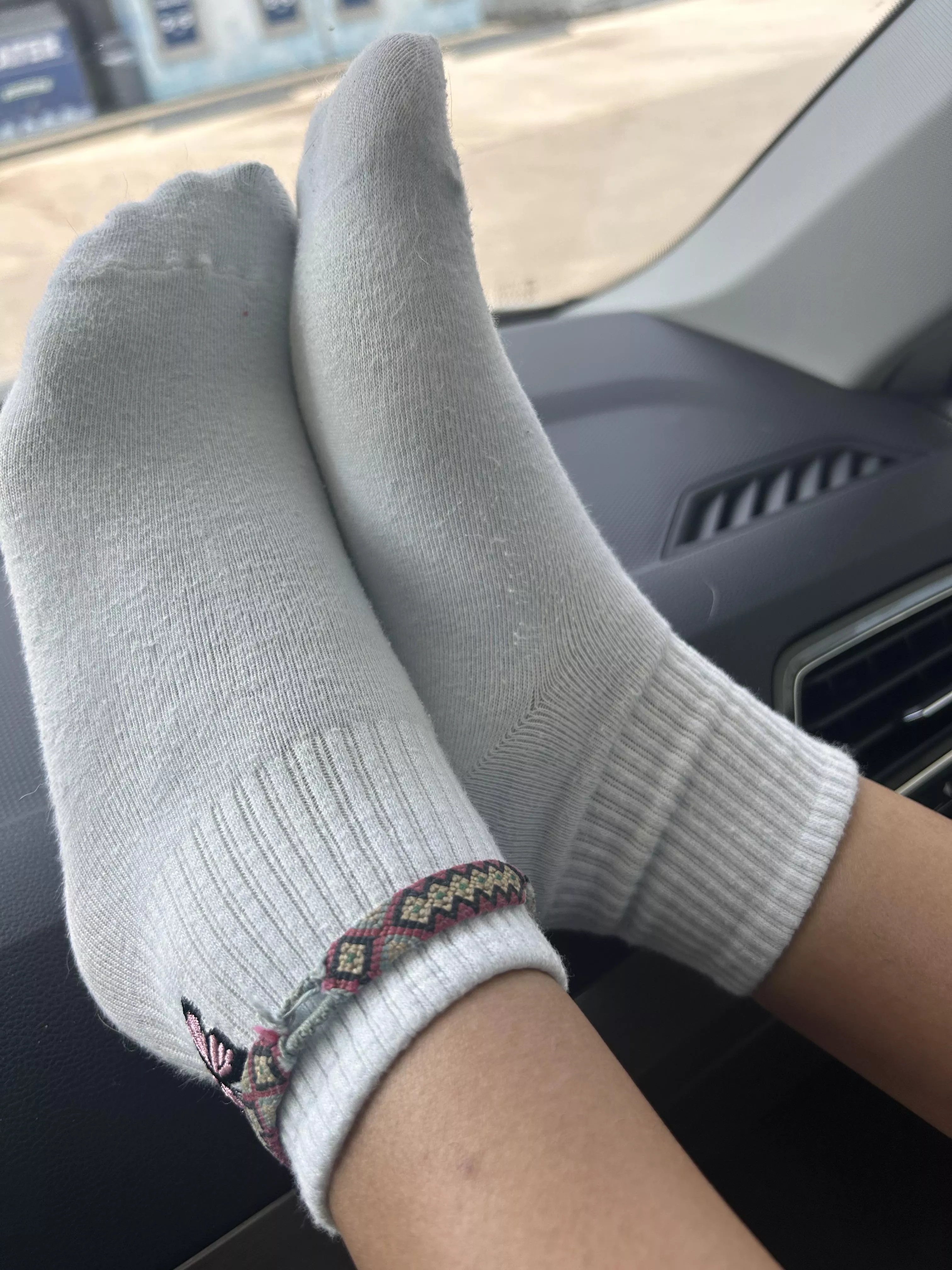 Blue socks with pink butterflies 🦋💓