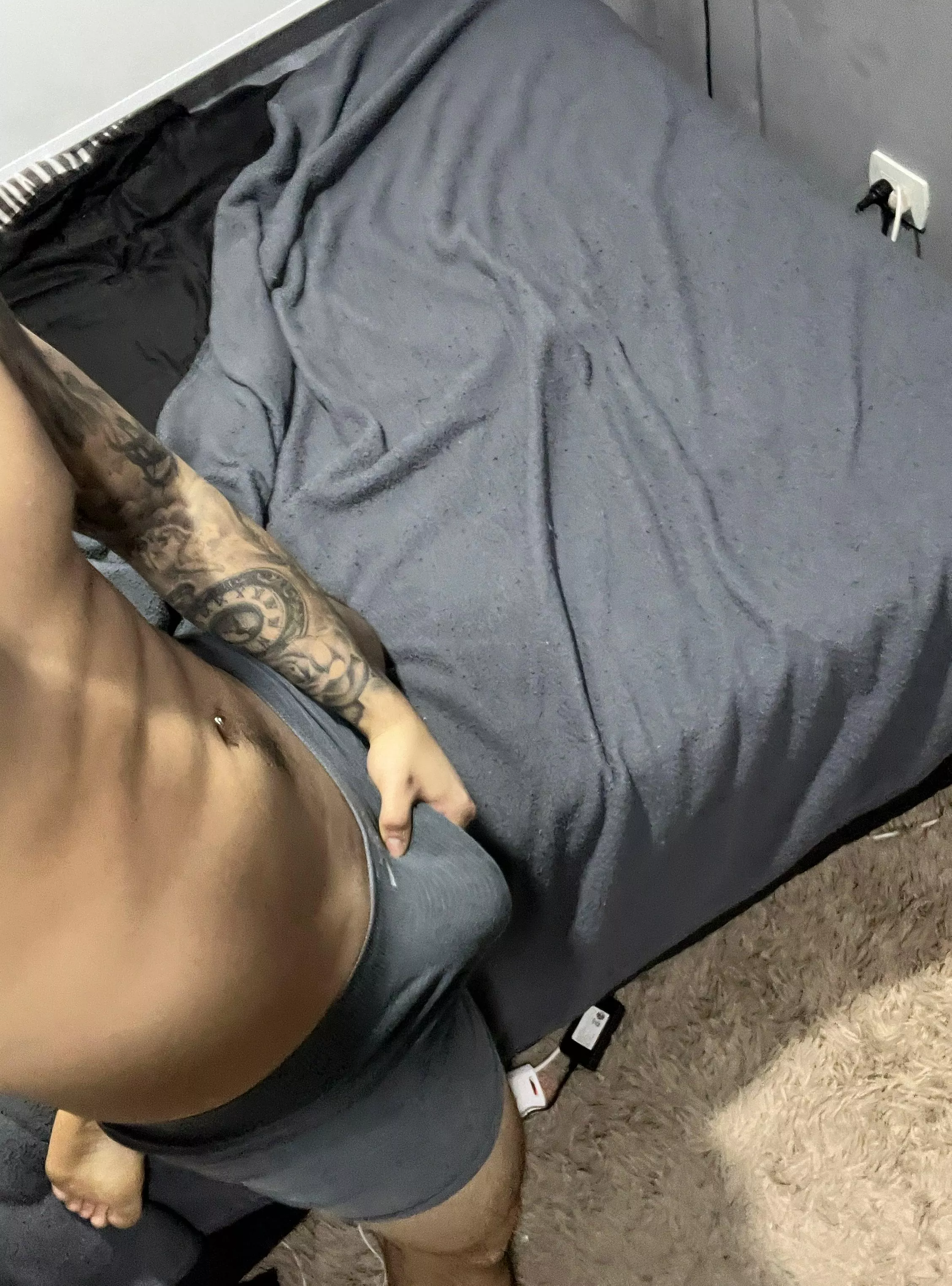 halftime show: one sexy soccer player, just a bulge, all fun.