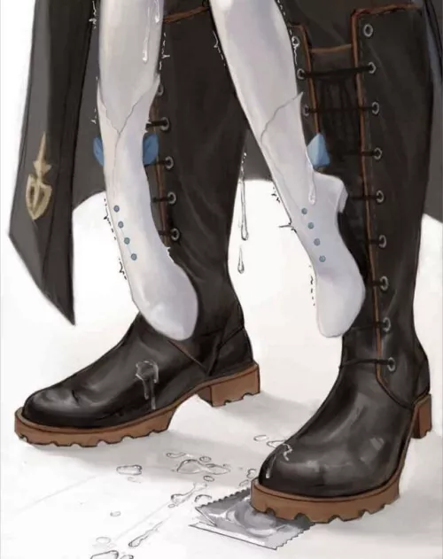 Suspended on giant cock