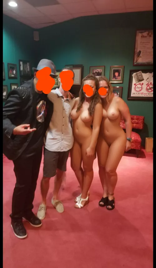 Flashing with a friend after a show