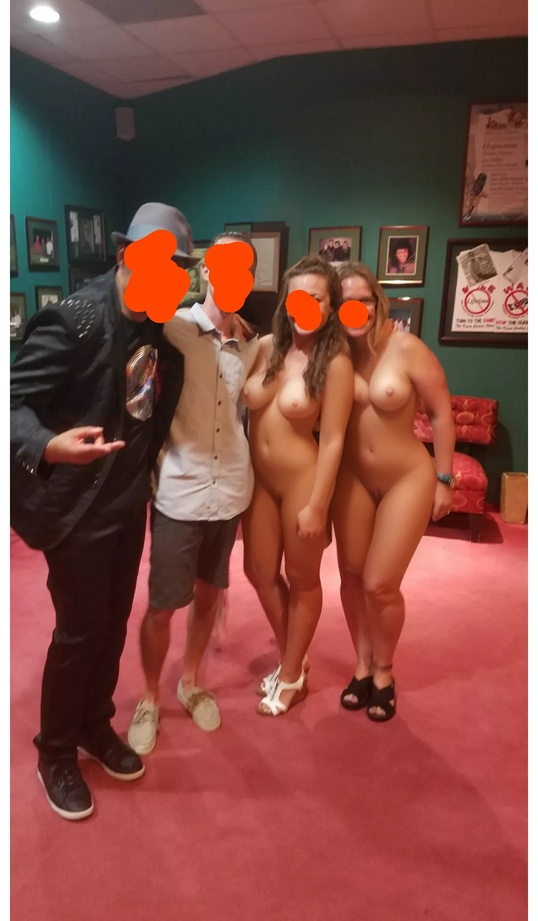 Flashing with a friend after a show