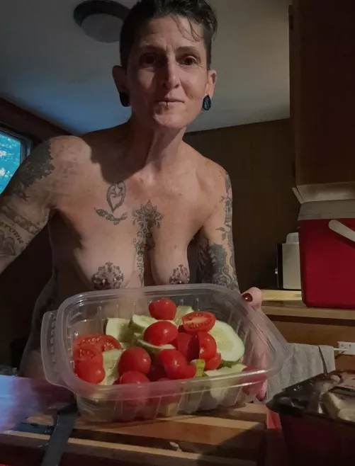 Food prepping and enjoying the warm weather before it gets cold