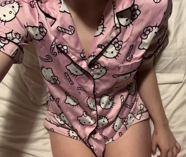 I don’t even care if it’s Christmas or not, I’m wearing my hello kitty candy cane pjs