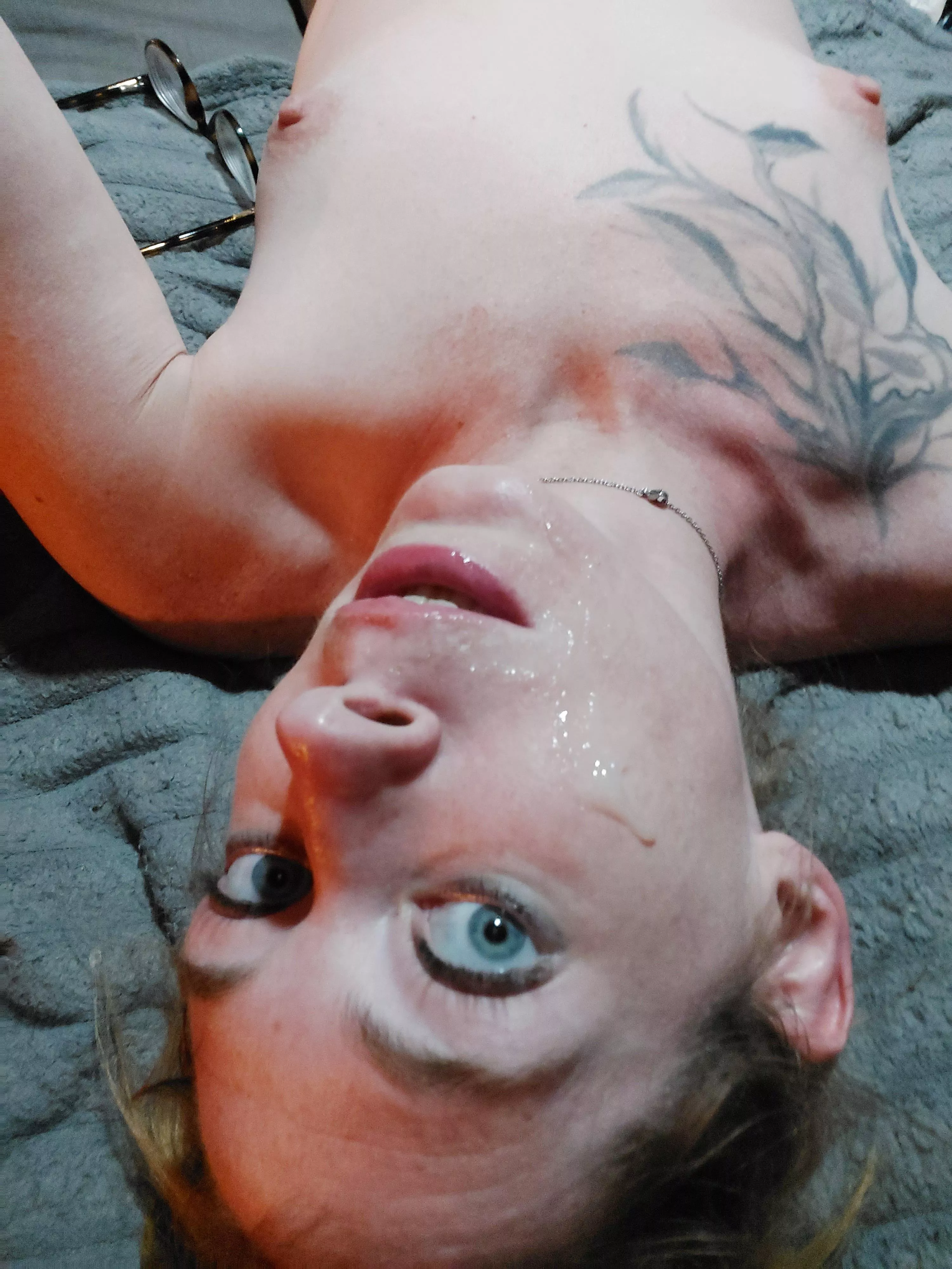 I like to let the cum completely dry. When I wash it off in the morning, my skin feels so soft. 