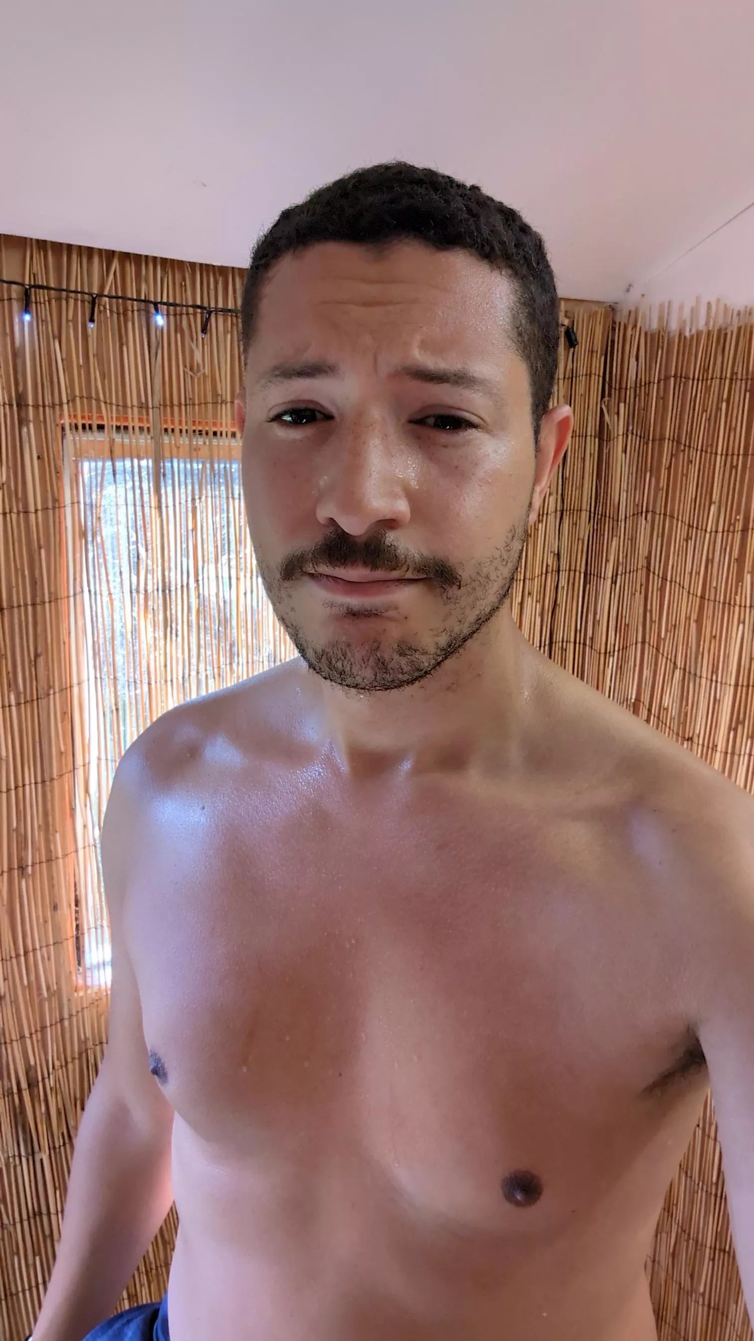 My home gym let's me be a sweaty mess privately so I share it on the internet.