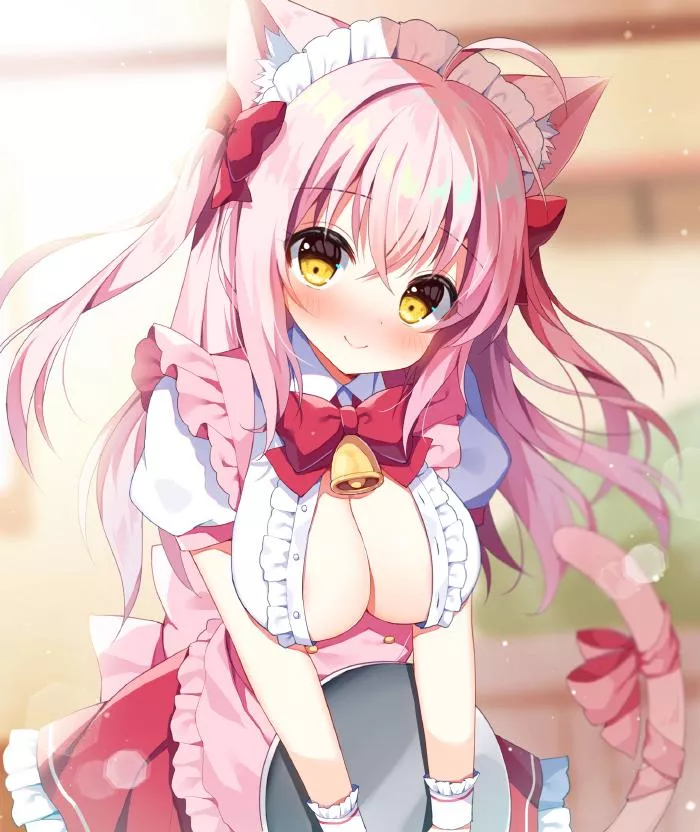 Pink-haired catgirl waitress Mei [Mauve]