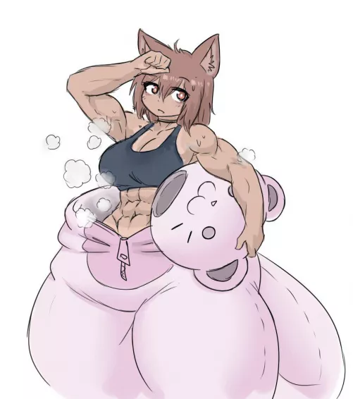 Cat girl + mascot costume [@Sheepepp]