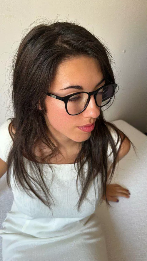 glasses on, hair wild, ur hot gaze has me flustered babe