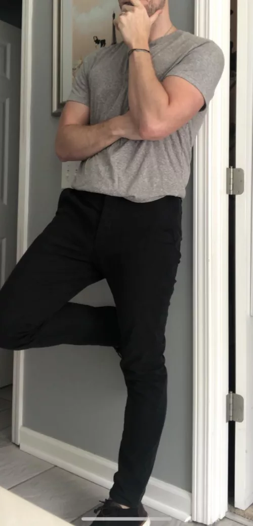 [33] Don’t mind me! Just trying on some new fits for France next month. You like?