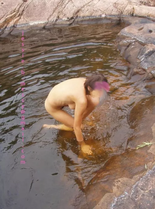 It's always nice to find a spot to clean up and cool off when I'm out working