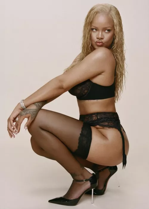 Rihanna modeling her lingerie