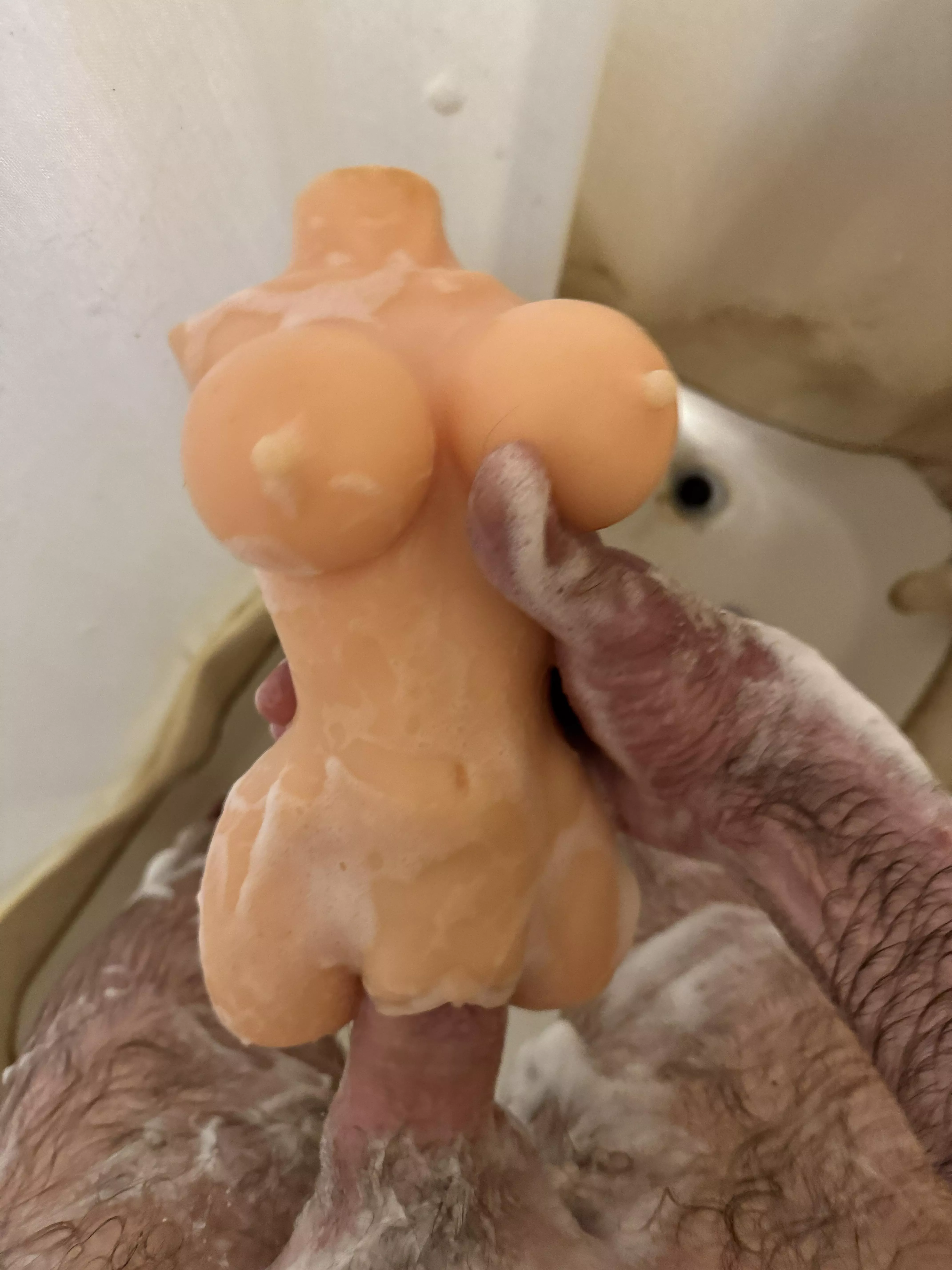 Spending some quality time in the shower with my favorite girl. 