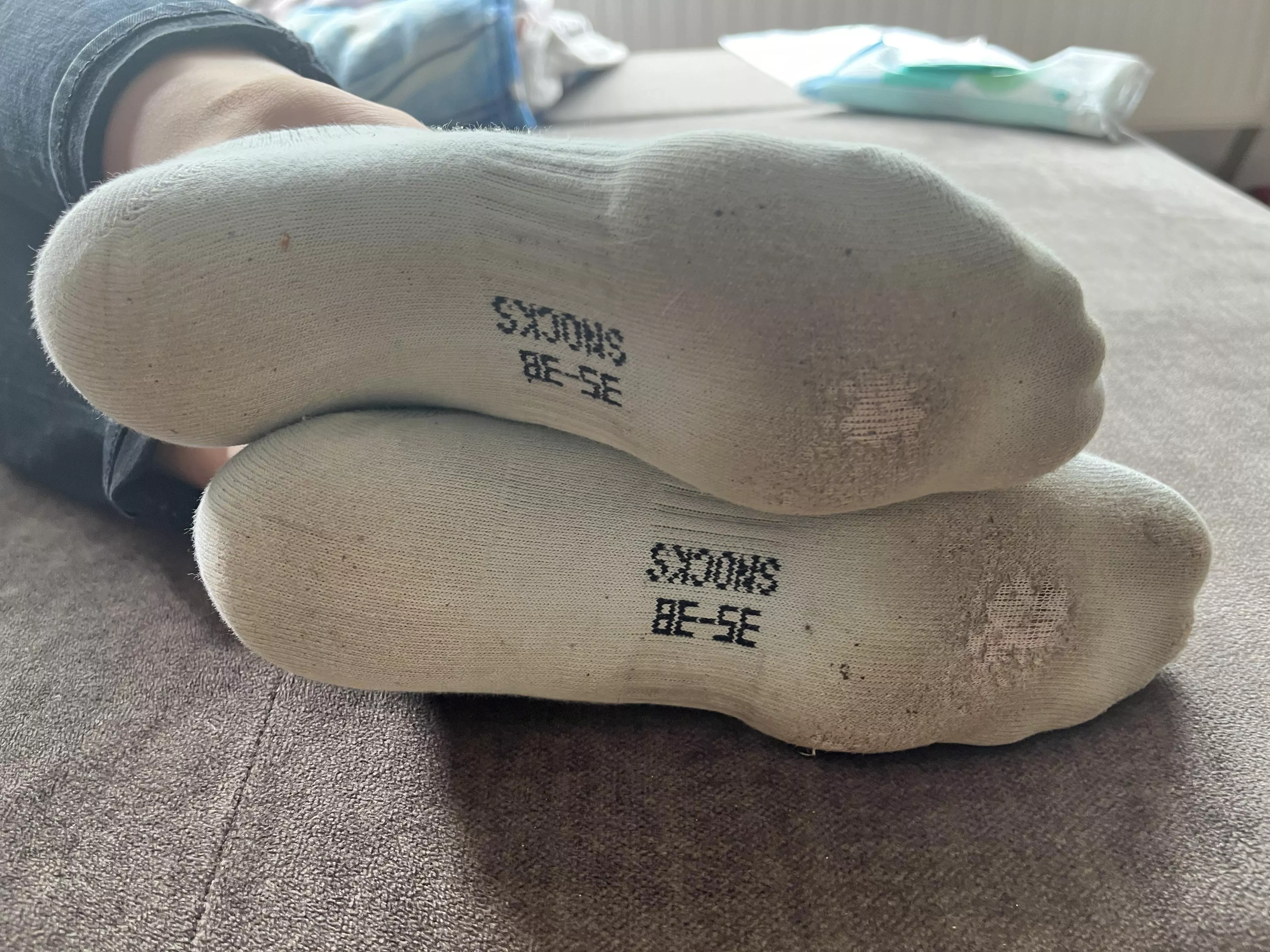 Take a deep breath from my worn socks