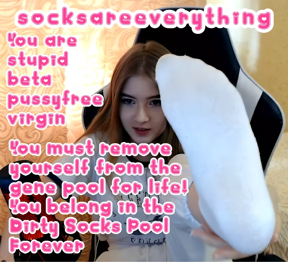 You are just a stupid sockssexual beta loser. You dont belong in the gene pool but the socks pool!