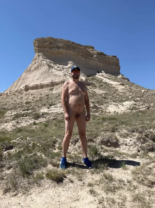 Bare butt at the buttes.